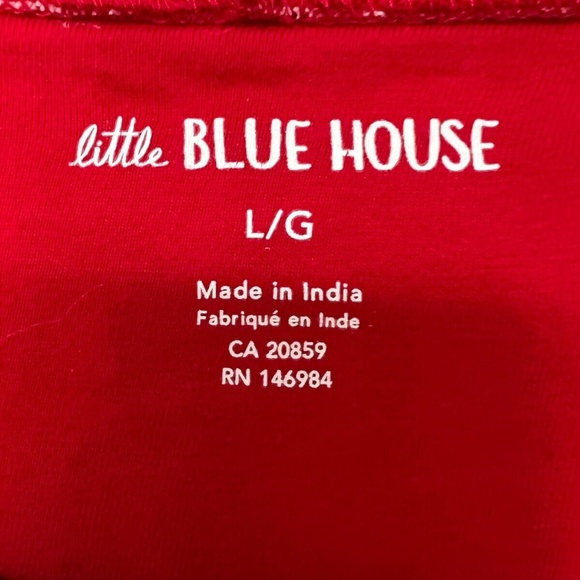 Little Blue House Long Johns Pajamas One Piece Sz L Oh Canada Red White Cotton - Picture 7 of 7